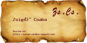 Zsigó Csaba névjegykártya