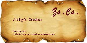 Zsigó Csaba névjegykártya